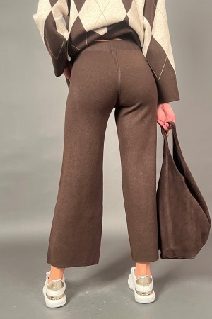 Coordinated jasmine knitted with fantasy rhombus trousers and sweater