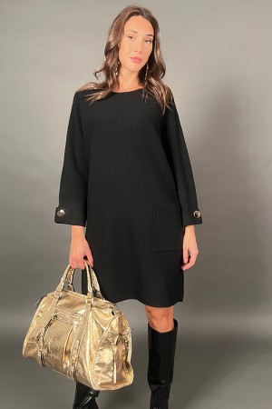 Abito corto People con tasche frontali e bottoni oro Abito corto People con tasche frontali e bottoni oro Abito corto People ...