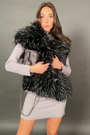 Planet vest in long-haired eco-plated