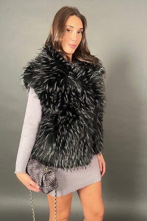 Veste planète en éco-plaqué à cheveux longs