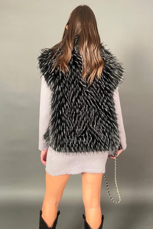 Veste planète en éco-plaqué à cheveux longs