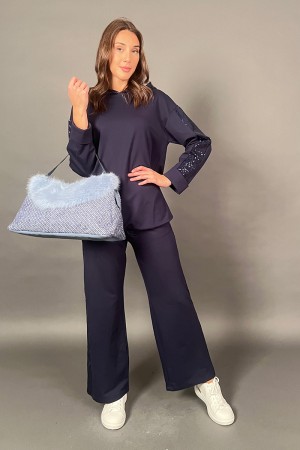Coordinato Milena felpa e pantalone con inserti paillettes  Coordinato Milena felpa e pantalone con inserti paillettes  Coord...