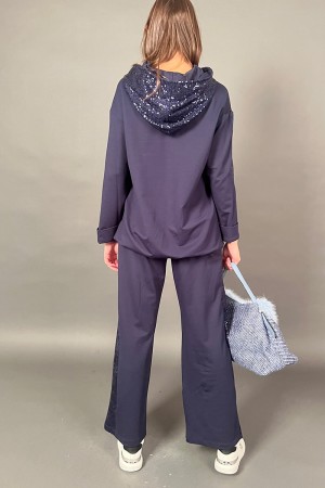 Coordinato Milena felpa e pantalone con inserti paillettes  Coordinato Milena felpa e pantalone con inserti paillettes  Coord...