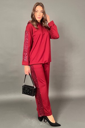 Milena-Sweatshirt mit Pants mit Pailletteneinsätzen koordiniert 