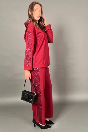 Coordinato Milena felpa e pantalone con inserti paillettes  Coordinato Milena felpa e pantalone con inserti paillettes  Coord...