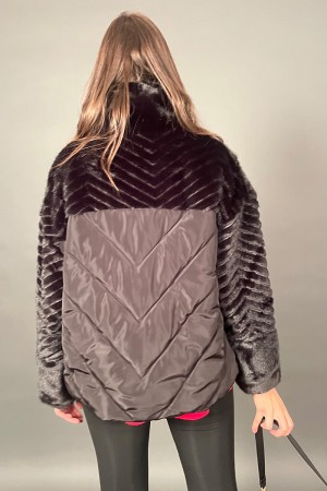 Black duvet with eco-leather inserts