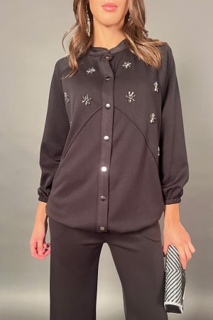 Paris coordonné avec des détails sur le sweat-shirt de point de forme de lumière de forme