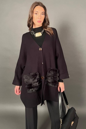 Cardigan Alessia con bolsillo de viga ecológica