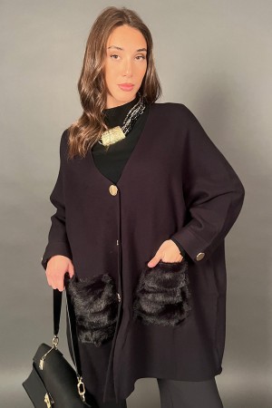 Cardigan Alessia con bolsillo de viga ecológica