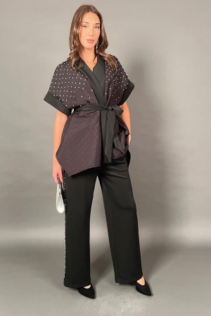 Coordinated Elena Vest in Kimono and trousers with light points even on the trousers