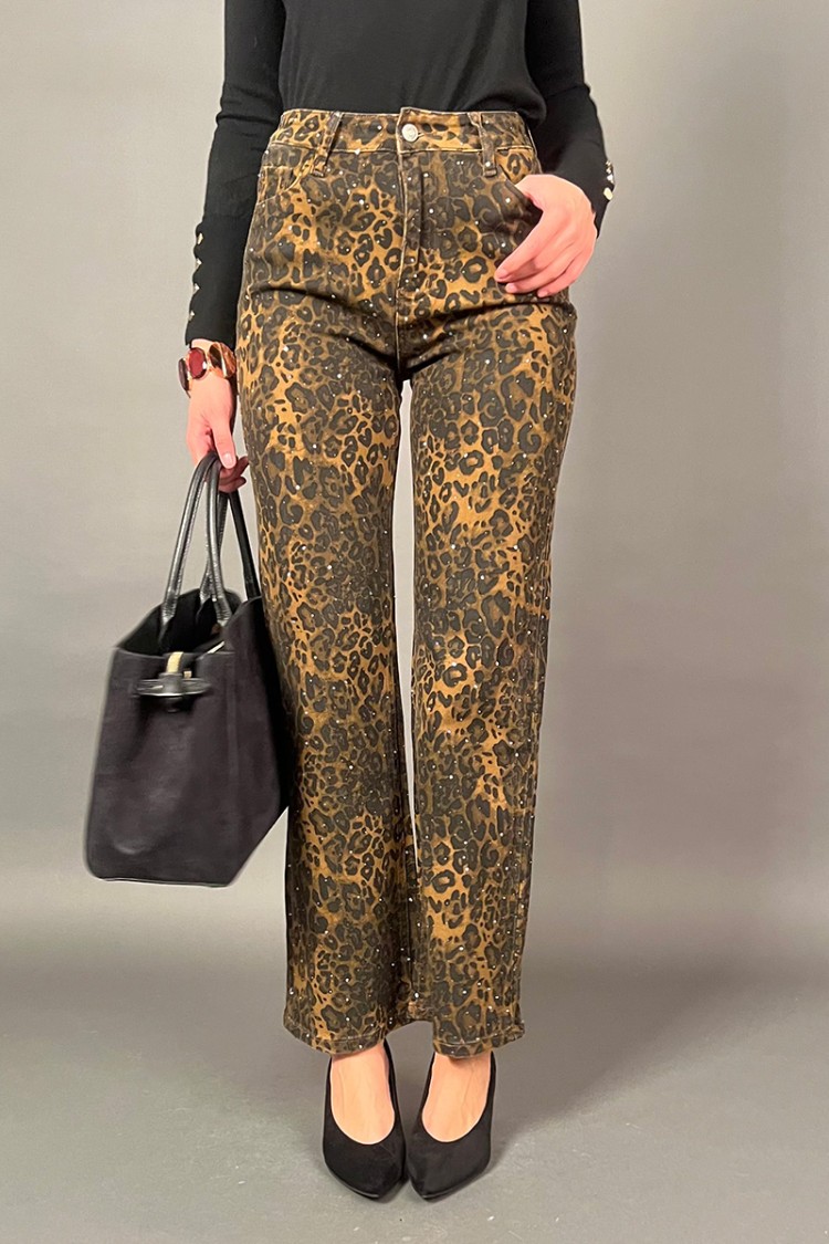 Jeans Ghepardo fantasia animalier con strass  Jeans Ghepardo fantasia animalier con strass  Jeans Ghepardo fantasia animalier...