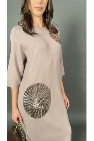 Robe de tournesol longue longue avec inserts de paillettes