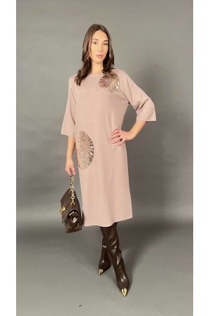 Vestido de girasol modelo largo con inserciones de lentejuelas