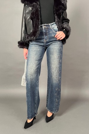 Lella Jeans mit Nieten und Lichtpunkten im Palazzo 