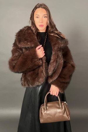 Missy jacket in reversible eco-leather eco-leather