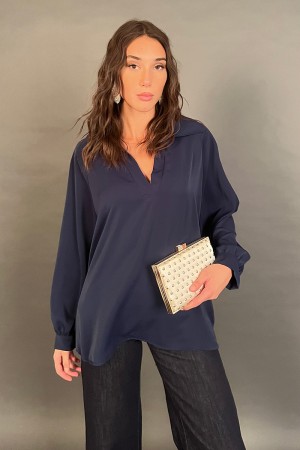 Camisa de cuello en V blusa amiri suave