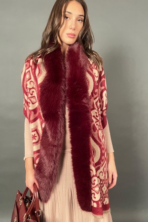 Cape Cape avec l'éco-fusion et la fantaisie Résumé Chemisier en laine et viscose