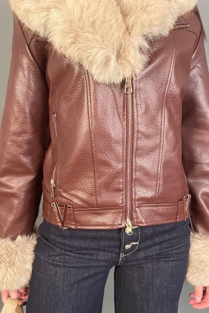 Cuisson Faux de faux de veste Selena avec fourrure et rembourrage