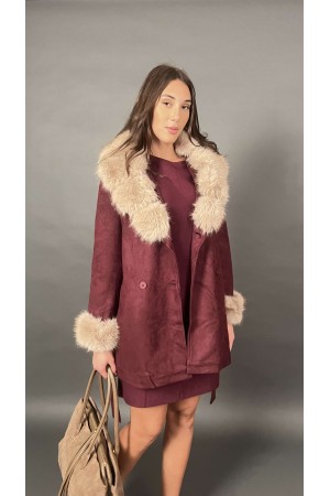 Sesenta chaqueta de doble pecho en el patrón de zanjas Ecocamoscusio con molling ecológico en el cuello y puños extraíbles